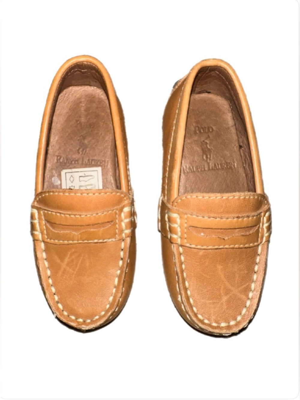 Ralph Lauren Cognac Leather Penny Loafers